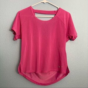 Nike Cropped Open Back Mesh Tee - Pink - Small